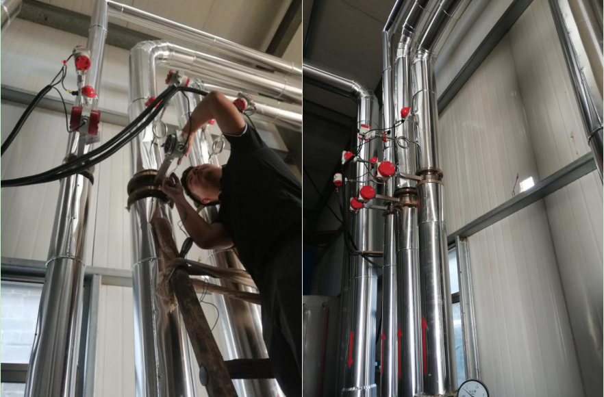 米科售后工程師在現(xiàn)場調(diào)試渦街流量計